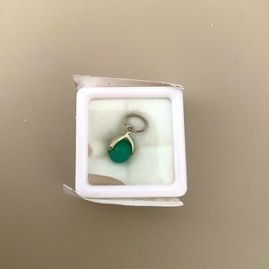 Chrysoprase icepick pendant silver bail